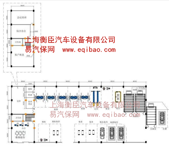 衡臣汽车修理厂设计规划图赏析